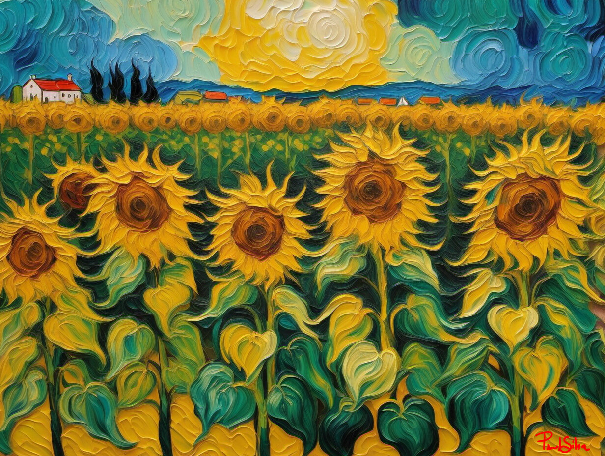 "Sunflower Field" Colorful Painter