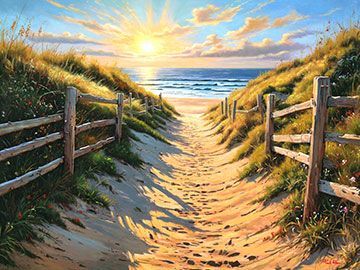 "Lowcountry Beach Path" Hand Painted Oil 30x40