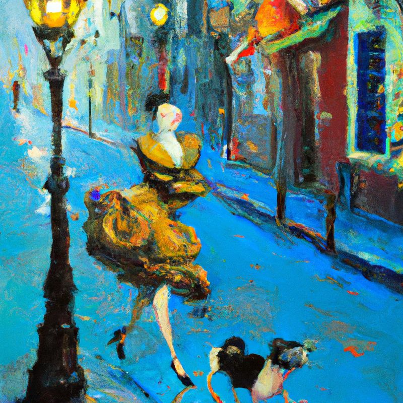 "Dalia Walking the Dog"