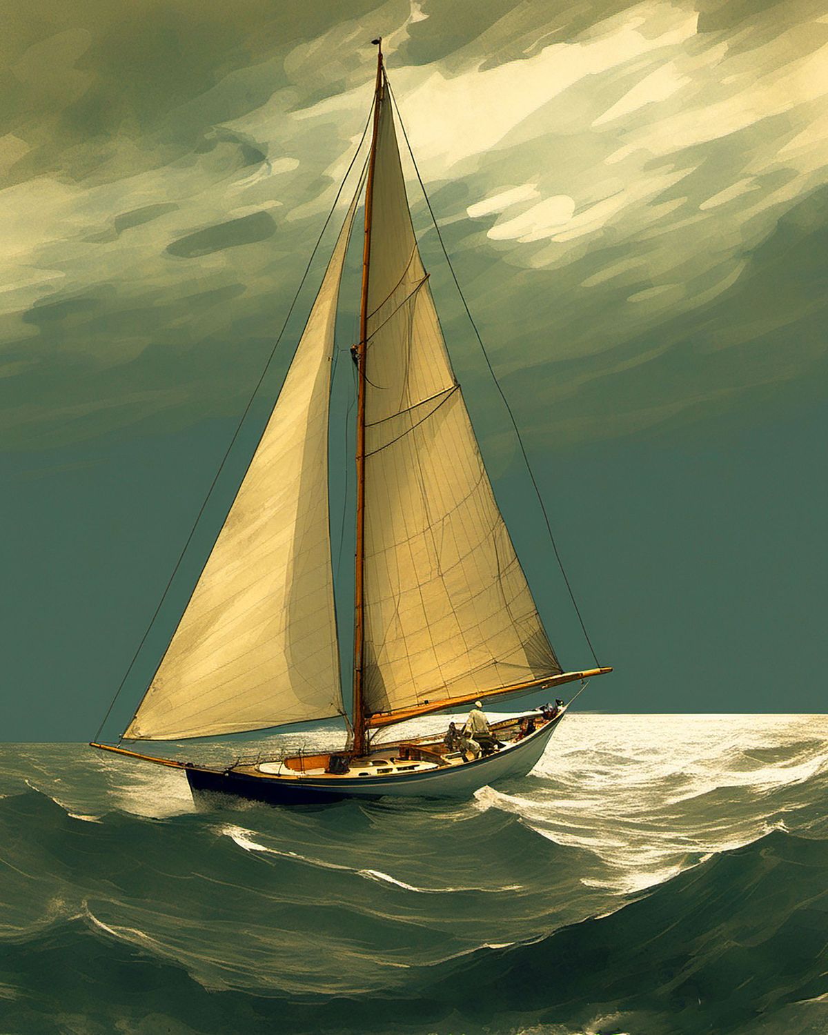 "Sailing on the Sea of Galillee" 18x24 Hand-painted Oil