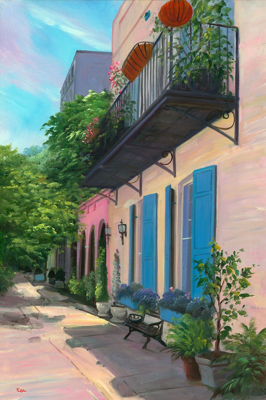 "Rainbow Row 2024" Handpainted Oil 20x30