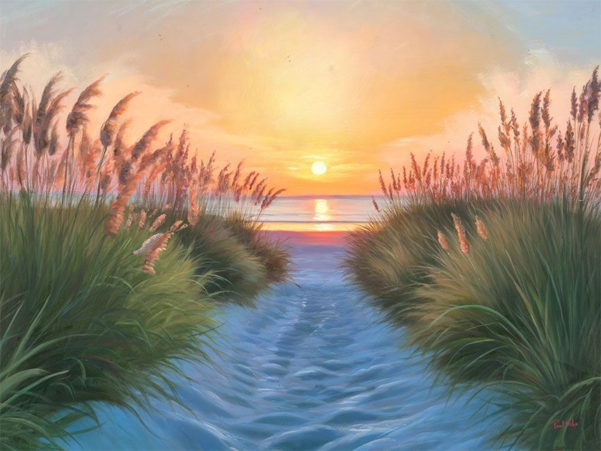 "Sea Oats" Hand Painted Oil 40x30