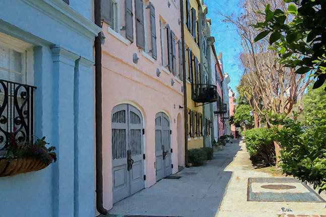 "Rainbow Row Sidewalk"