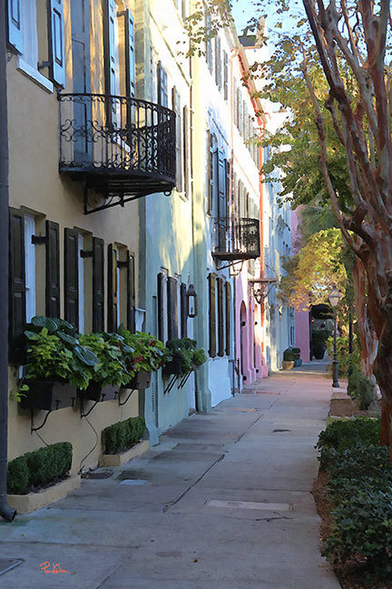 "Rainbow Row Morning"