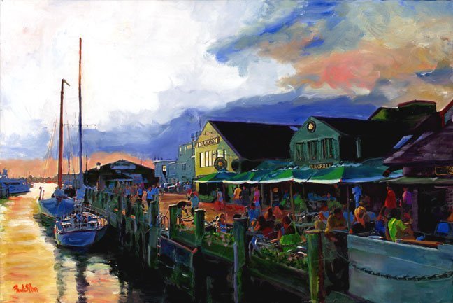 "Bowens Wharf" Mixed Media Original 24x16