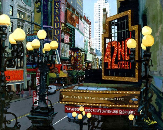 "42nd Street" Mixed Media Original 20x16