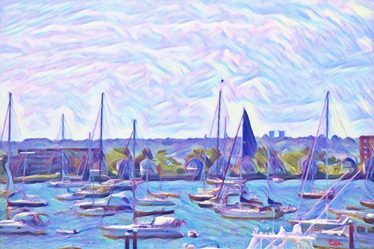 Vibrant Abstract "Newport Harbor"