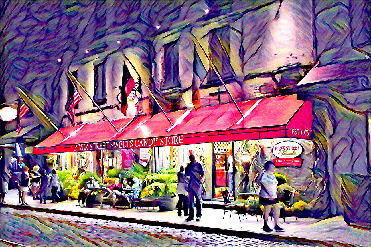 "River Street Sweets" Colorful Painter