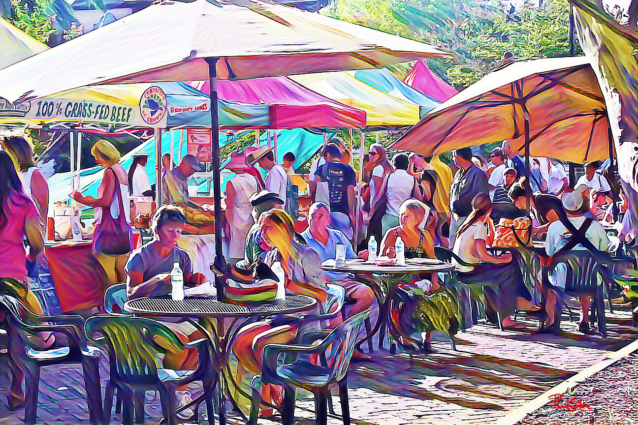 "Love the Farmers Market" Colorful Painter