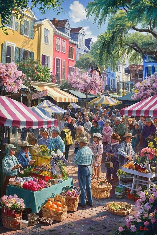 "Springtime Farmers Market 2024" Colorful Painter Series