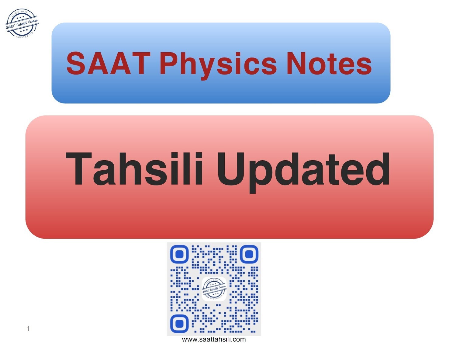 SAAT PHY Notes