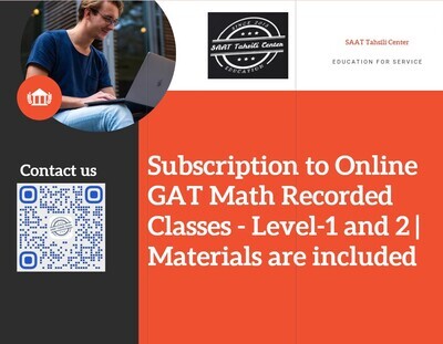 Subscription to Online GAT MATH Recorded Classes - Level-1 and 2 |  Materials are included