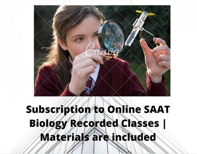 Subscription to Online SAAT Biology Recorded Classes | Materials are included