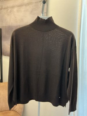 Trui Kaos - donkerbruin - opstaande kraag -  model RI1NT023