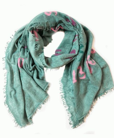 Sjaal  - Mala Alisha - model Letters green