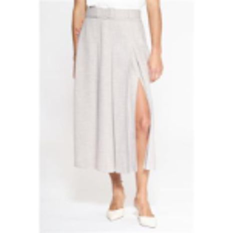 Kaos Rok RIJCO003 Grijs – Wijde Plooienrok met Ceintuur