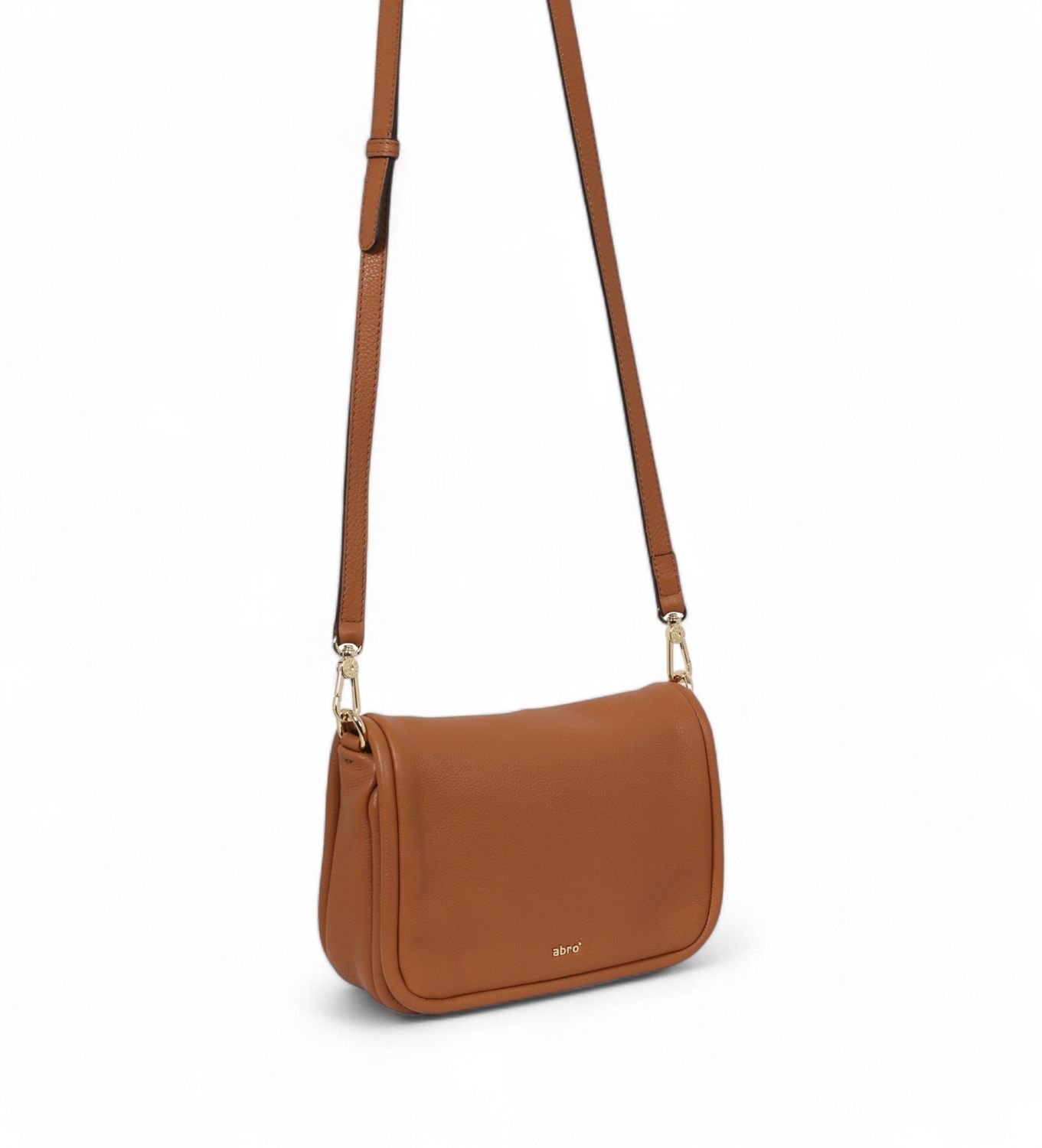 Abro leren crossbodytas – Taupe reliëftas met magnetische sluiting