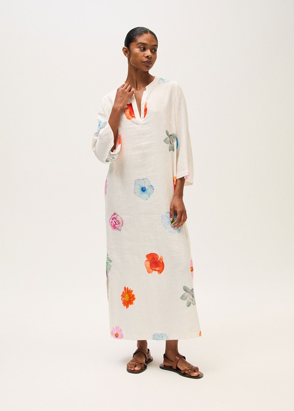 Rosso35 - Kleed N1940V - wit met bloemen