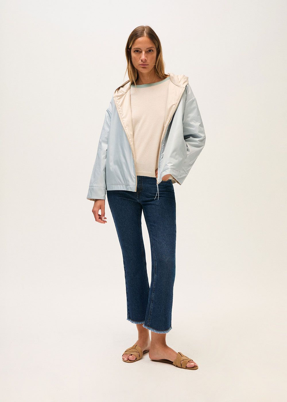 Rosso35 - Vest S7443A Lichtblauw-beige