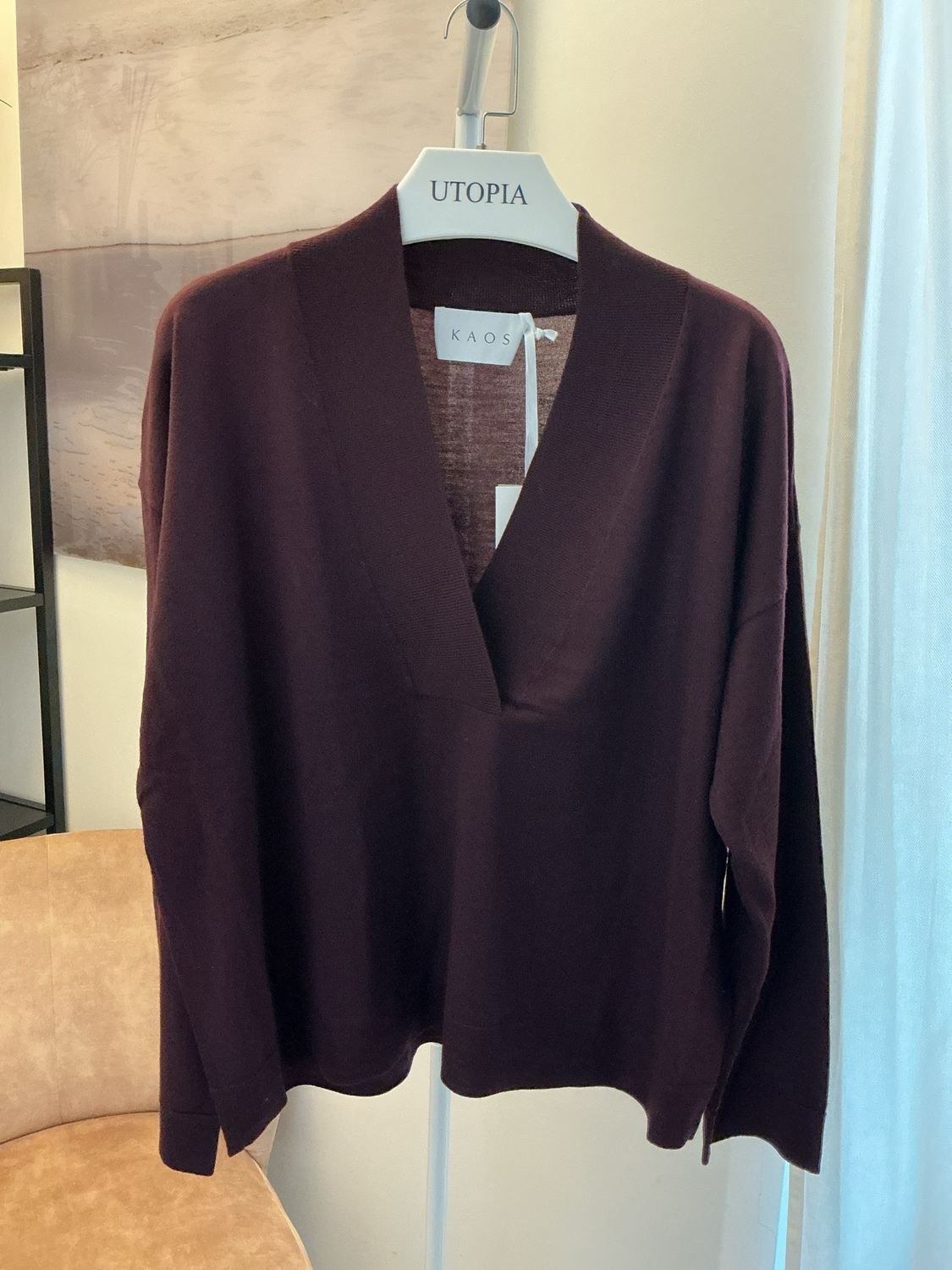 Trui RI1NT064 Bordeaux - V-hals  Kaos