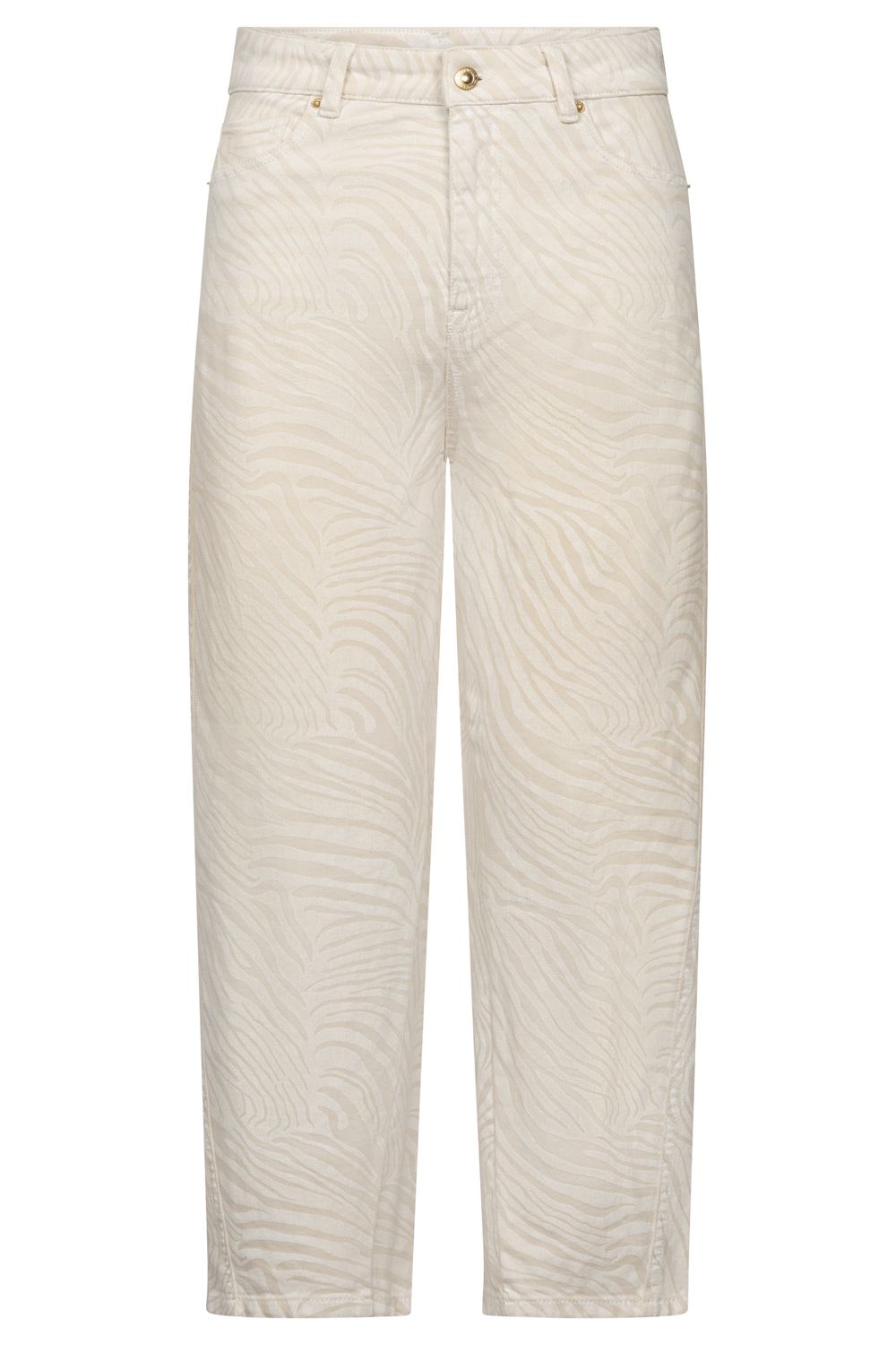 Broek Hanni - ecru zebra print - Raffaello Rossi