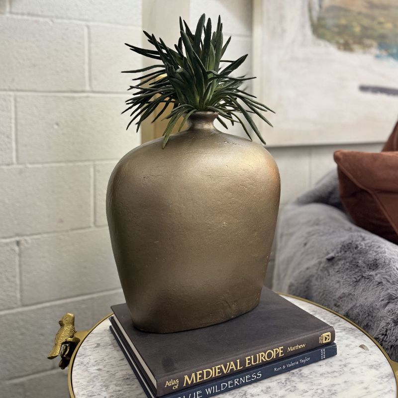 Brushed Brass Large Vase