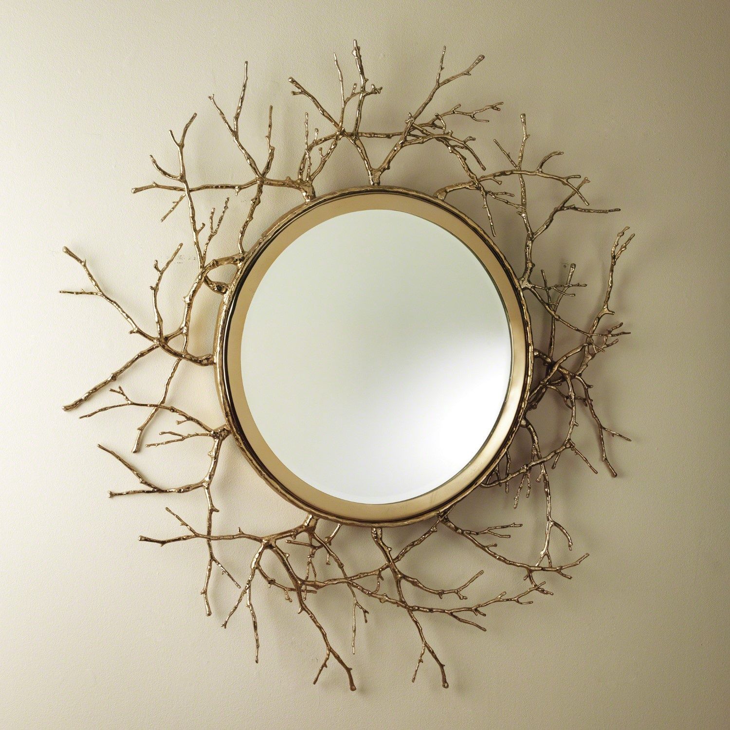 Twig Mirror Brass