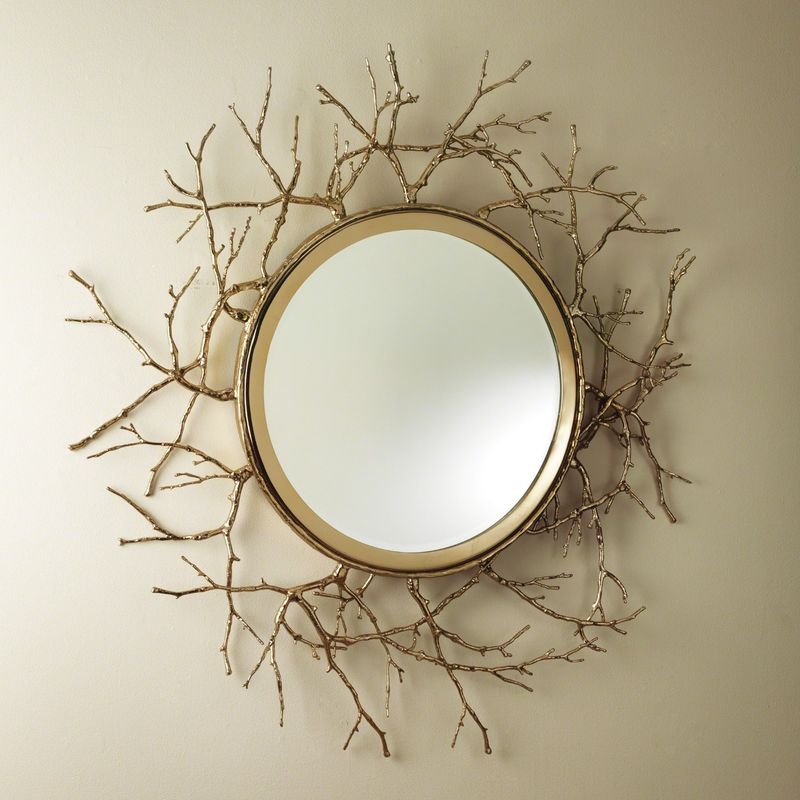 Twig Mirror Brass