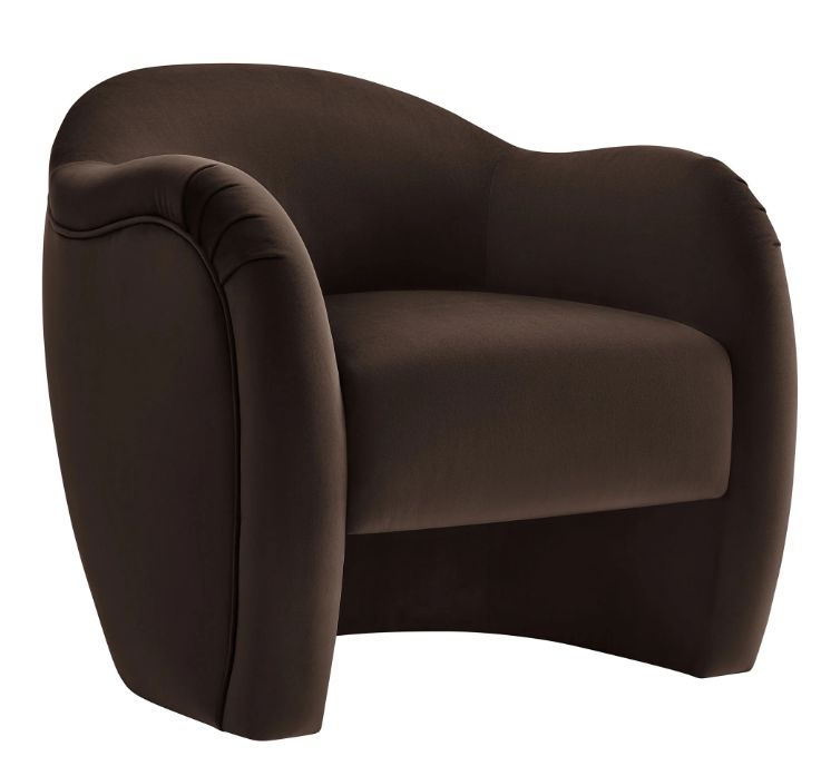 Compose Performance Velvet Accent Chair in Chocolate Brown