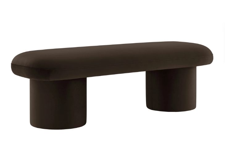 Orla Performance Velvet Bench in Chocolate Brown