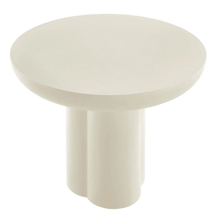 Caspian 40&quot; Round Concrete Dining Table in White