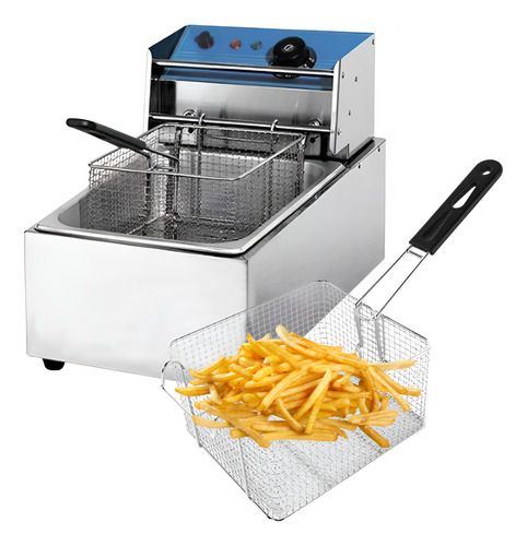 Fritador Eléctrico Industrial Acero Inoxidable 5,5 Litros Acero Inoxidable 50 Hz X 60 Hz