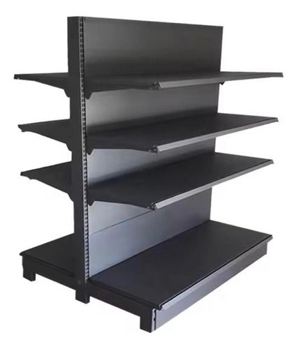 Gondola Estanteria Para Supermercado Doble Faz 1.30x0.90m Negro