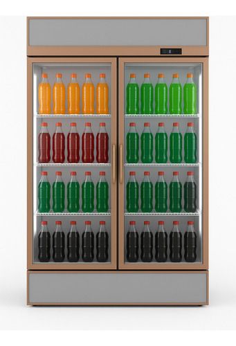 Heladera Vitrina Expositor Botellero 2 Puertas Vertical 700l Negro