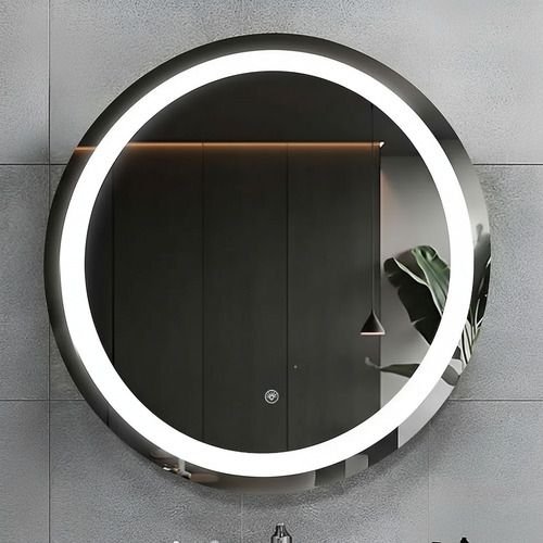 Espejo Touch Con Luz Led Cálida Y Fría Redondo 50 Cm Blanco
