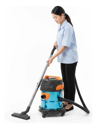 Aspiradora Industrial De Tacho 20 Litros 1200 W Seco Húmedo Plateado
