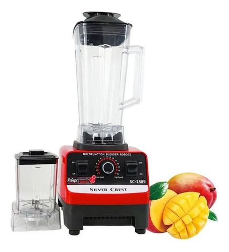 Licuadora Y Procesadora 2 Litros Profesional 2 Vasos 5500 W Rojo