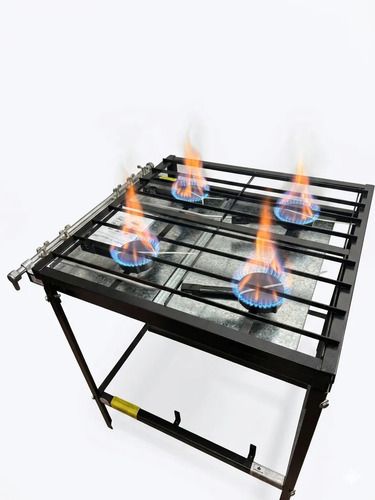 Anafe 4 Hornallas A Gas Progas Con Base Desarmable Negro