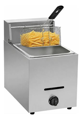 Freidora Fritador A Gas De Mesa 6 Litros 1 Canasto Comercial Gris 50hz60hz