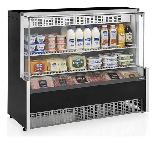 Vitrina Heladera Horizontal Gelopar Con Mostrador 1.40 M Negro