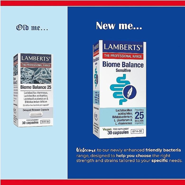 Biome Balance Sensitive 25 billion well tolerated live bacteria per capsule