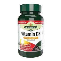 Natures Aid Vitamin D3 1000iu 180s.