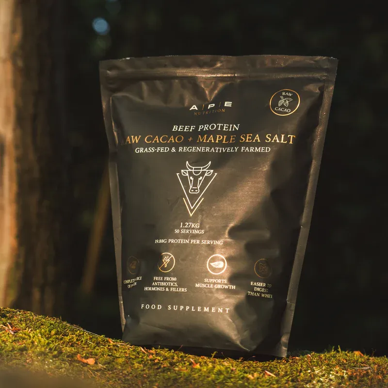 APE Nutrition Grass-Fed Beef Protein - Raw Cacao &amp; Maple Sea Salt
