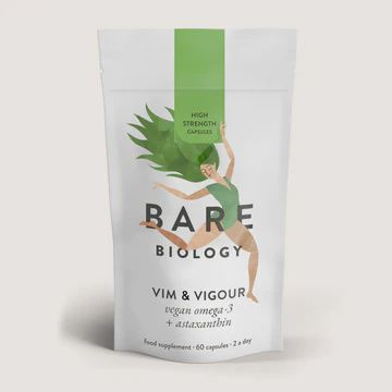 Bare Biology Vim &amp; Vigour, Vegan Omega-3 + Astaxanthin Capsules