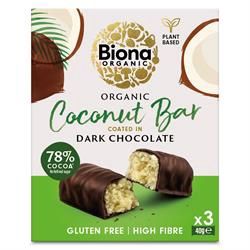 Biona Coconut Bar Dark Chocolate 40g