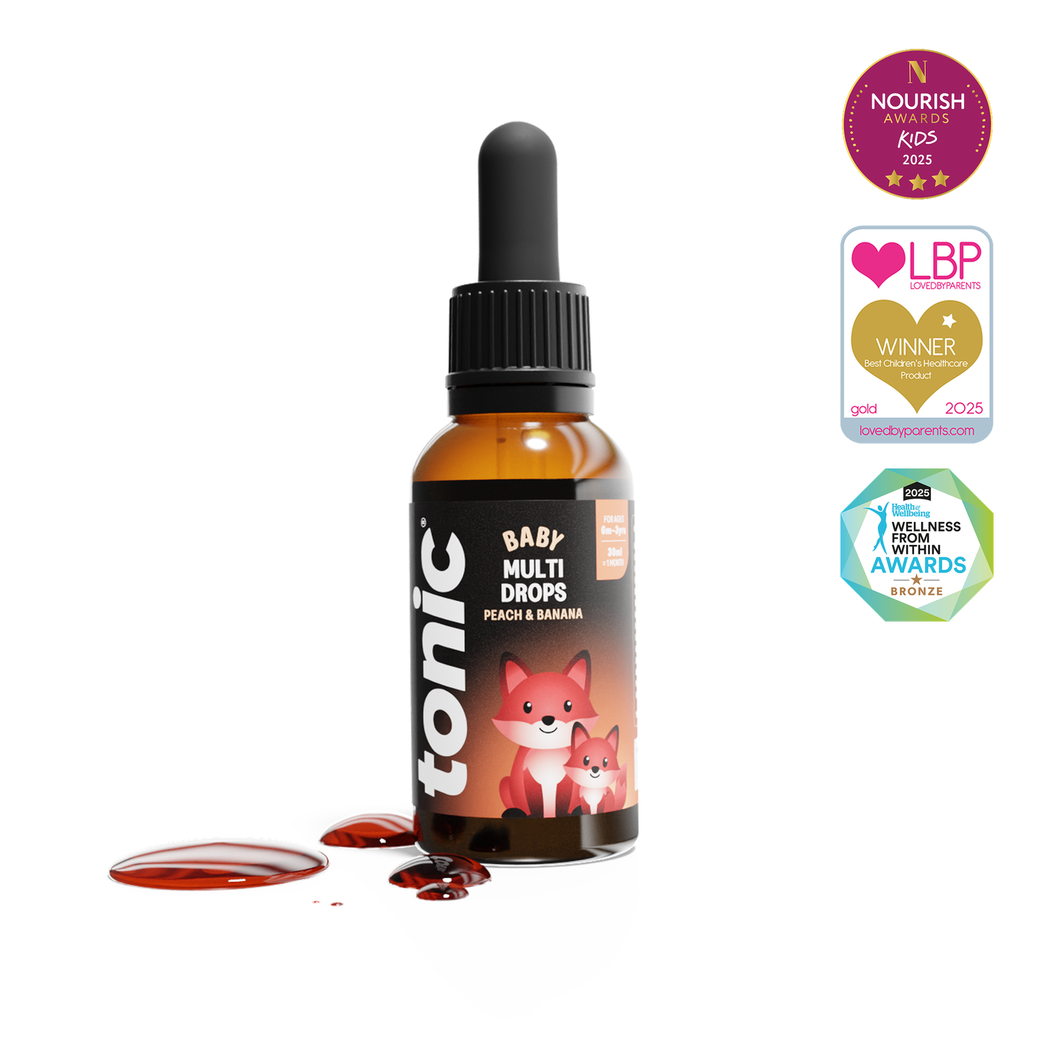 Tonic Baby Multi Dropper | Peach &amp; Banana