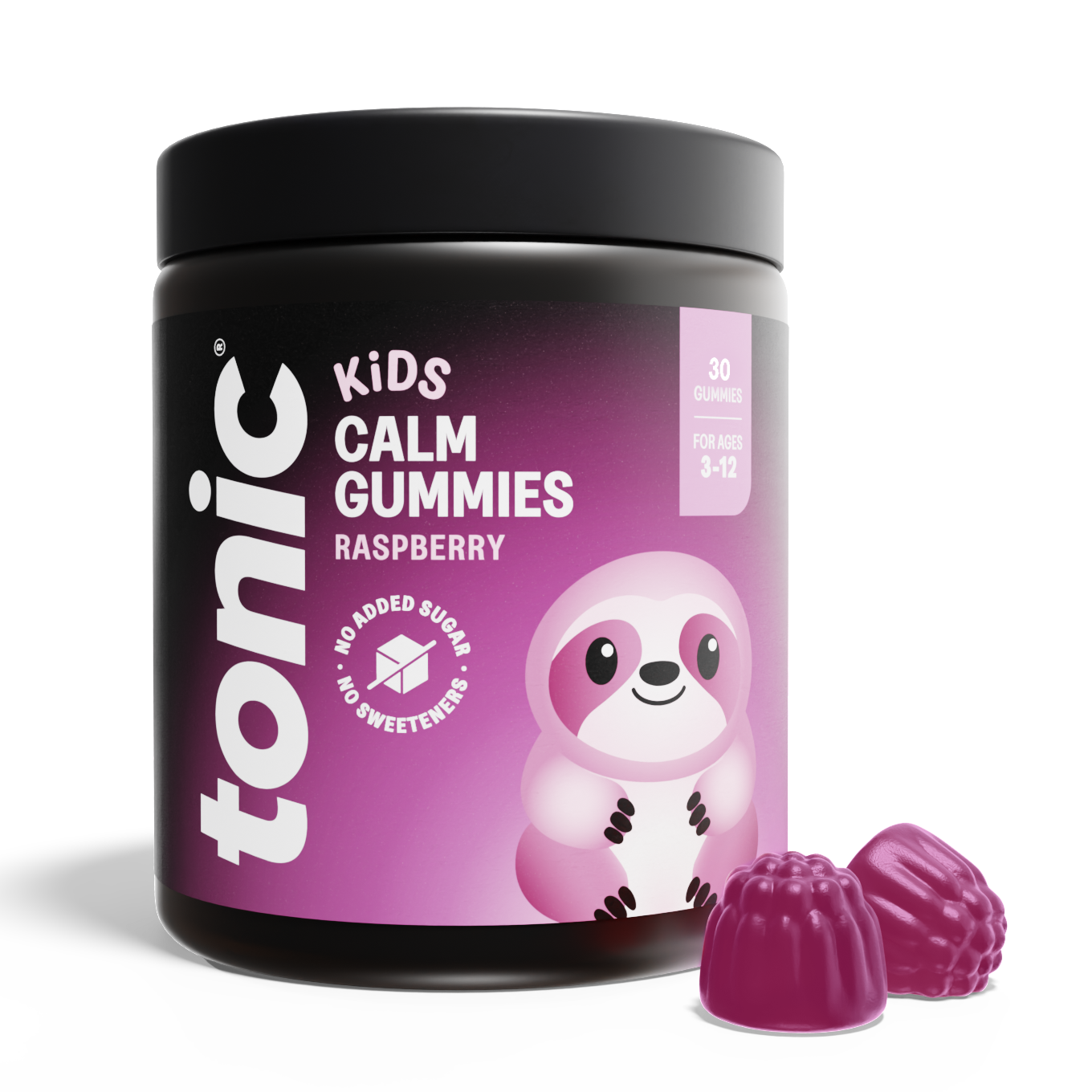 Tonic Kids Calm Gummies Raspberry 30s