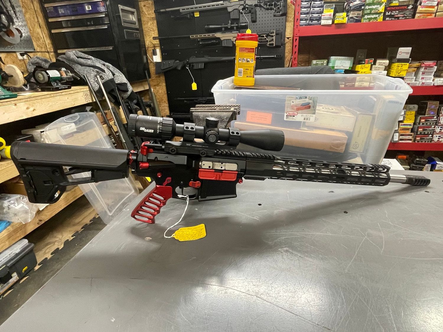 Aero Precision AR10, 45 Raptor 18 inch stainless barrel with brake. 2 modified mags included, ammo available. Sig Whiskey3 4-12x40 scope Aero Precision AR10, 45 Raptor 18 inch stainless barrel with brake. 2 modified mags included, ammo available. Sig Whiskey3 4-12x40 scope