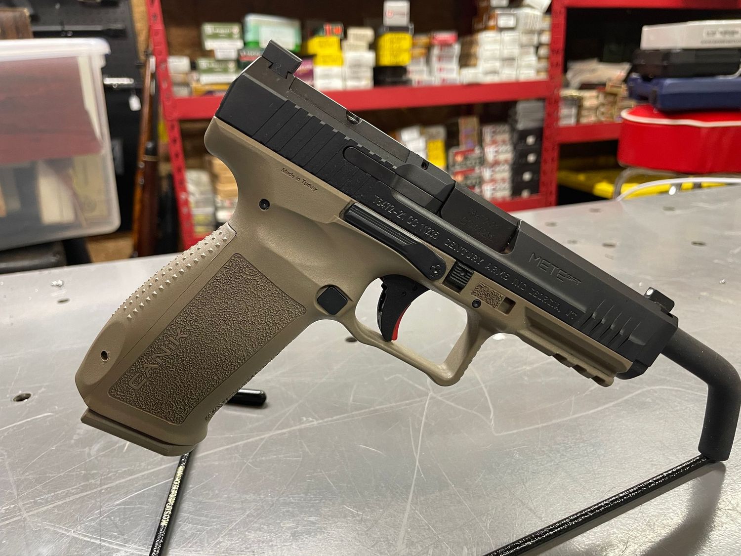 Canik, Mete, 9mm, FDE and black, 4.47 inch, 2, 18 round mags, optics ready, original box and holster