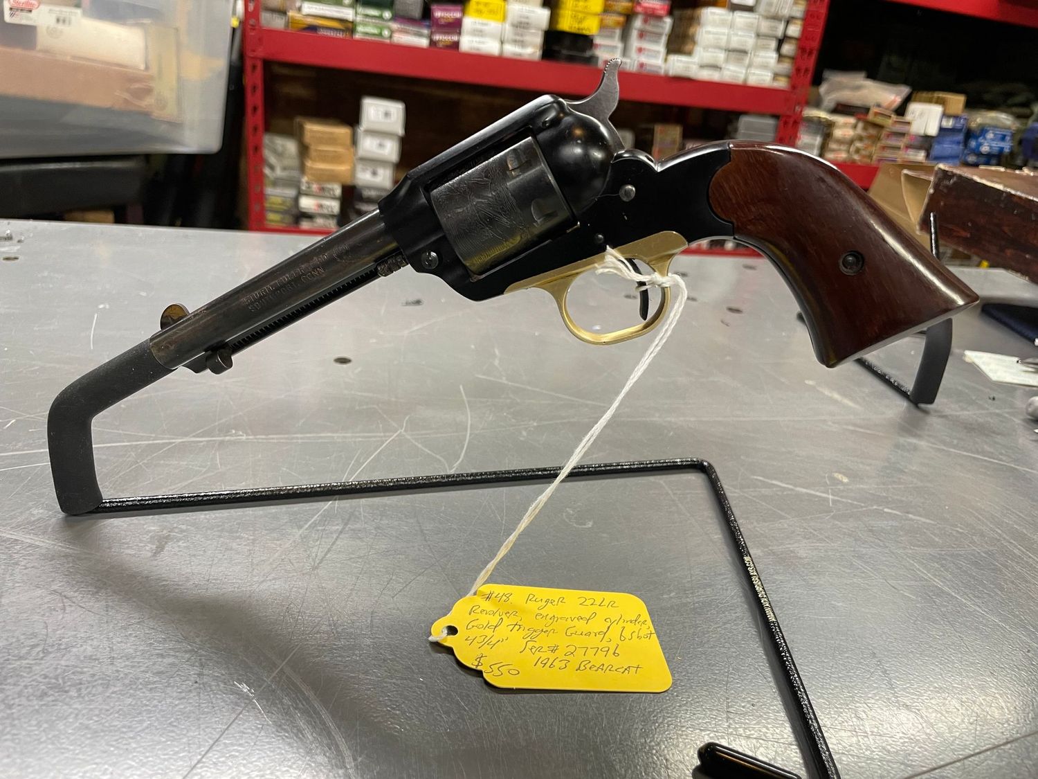 Ruger Bearcat, 22 LR, 4 3/4 inch, engraved cylinder, 1963. Very good condition